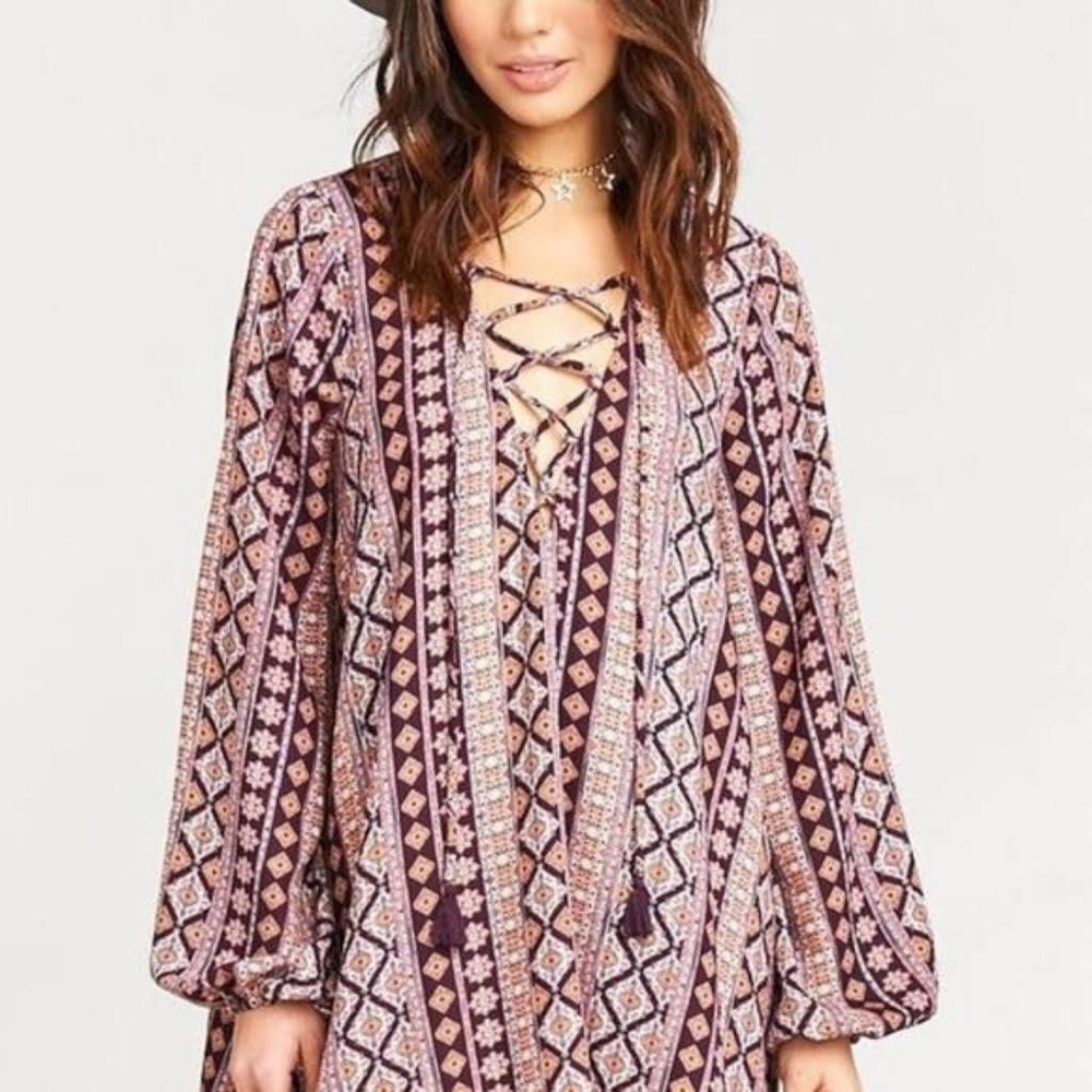 Show Me Your Mumu || Lightning Bird Burgundy Pink Tunic